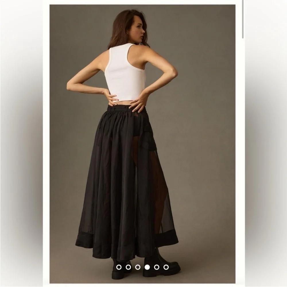 Anthropologie Sheer Parachute Maxi Skirt Size 6 | NWT